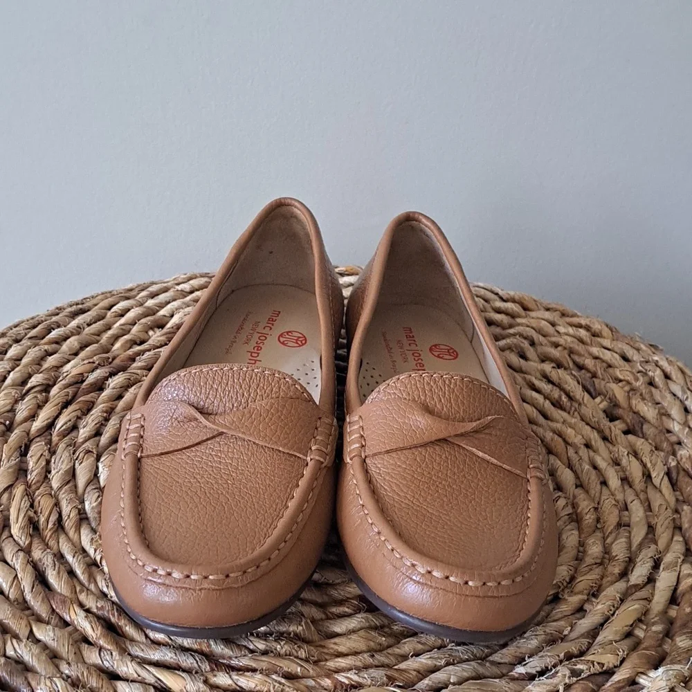 Marc Joseph New York Womens Claremont St. Brown Pebbled Leather Loafers S-6‎